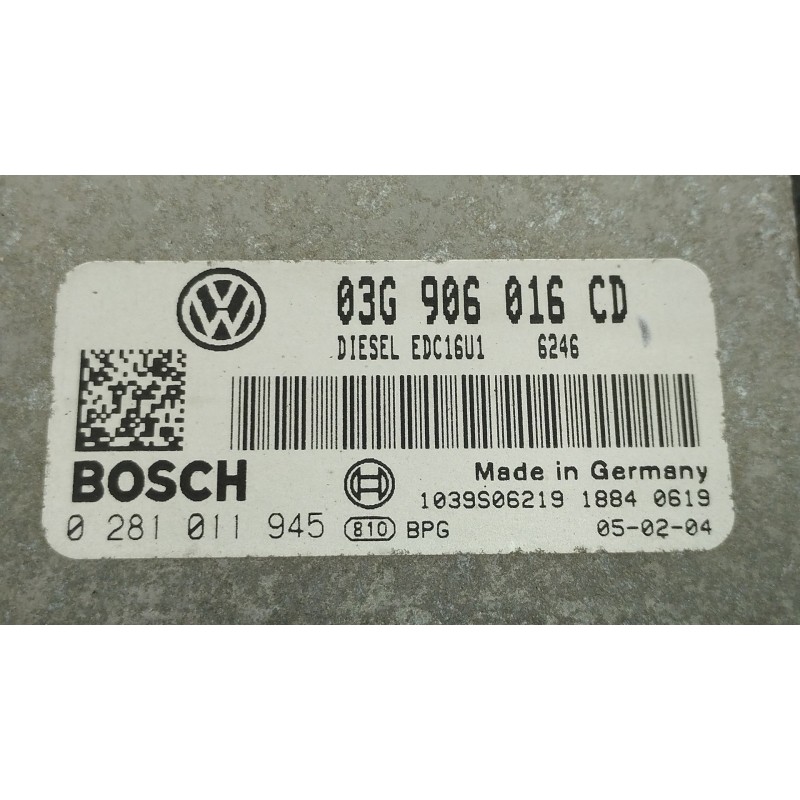 Recambio de centralita motor uce para volkswagen touran (1t1, 1t2) 1.9 tdi referencia OEM IAM 03G906016CD 0281011945 
