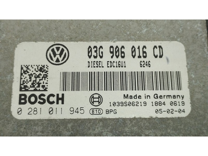 Recambio de centralita motor uce para volkswagen touran (1t1, 1t2) 1.9 tdi referencia OEM IAM 03G906016CD 0281011945 