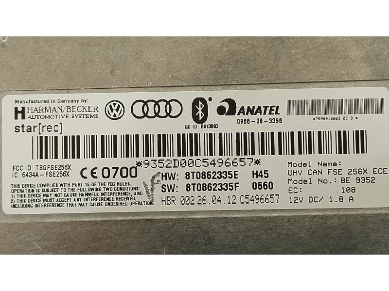 Recambio de modulo electronico para audi a4 b8 (8k2) 2.0 tdi referencia OEM IAM 8T0862335E 8T0862335F 