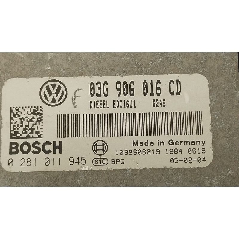 Recambio de centralita motor uce para volkswagen touran (1t1, 1t2) 1.9 tdi referencia OEM IAM 03G906016CD 0281011945 
