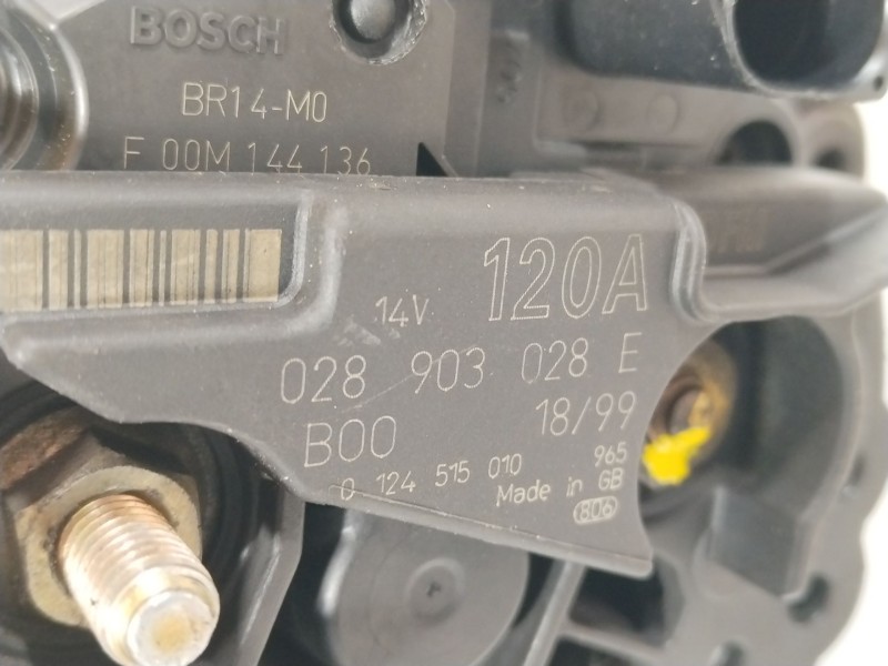 Recambio de alternador para volkswagen golf iv (1j1) 1.9 tdi referencia OEM IAM 028903028E 0124515010 
