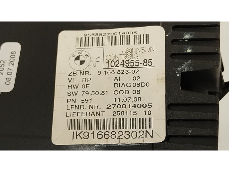 Recambio de cuadro instrumentos para bmw 1 (e81) 120 d referencia OEM IAM 9166823  