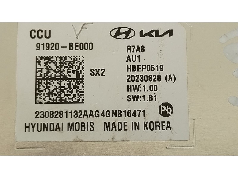 Recambio de modulo electronico para hyundai kona (os, ose, osi) 1.6 gdi hybrid referencia OEM IAM 91920BE000  