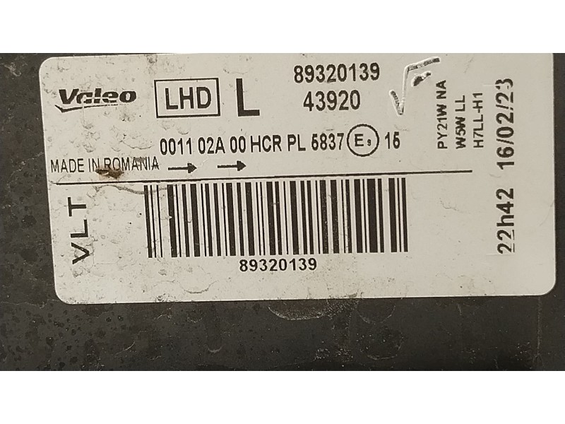 Recambio de faro izquierdo para seat exeo st (3r5) 2.0 tdi referencia OEM IAM 89320139 3R1941005H 