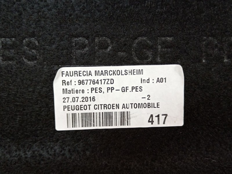 Recambio de bandeja trasera para peugeot 308 business line referencia OEM IAM 96776417ZD  