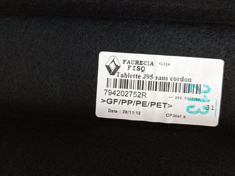 Recambio de bandeja trasera para renault scénic iii (jz0/1_) 1.2 tce referencia OEM IAM 794202752R  