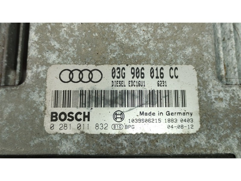 Recambio de centralita motor uce para audi a3 (8p1) 1.9 tdi referencia OEM IAM 03G906016CC 0281011832 