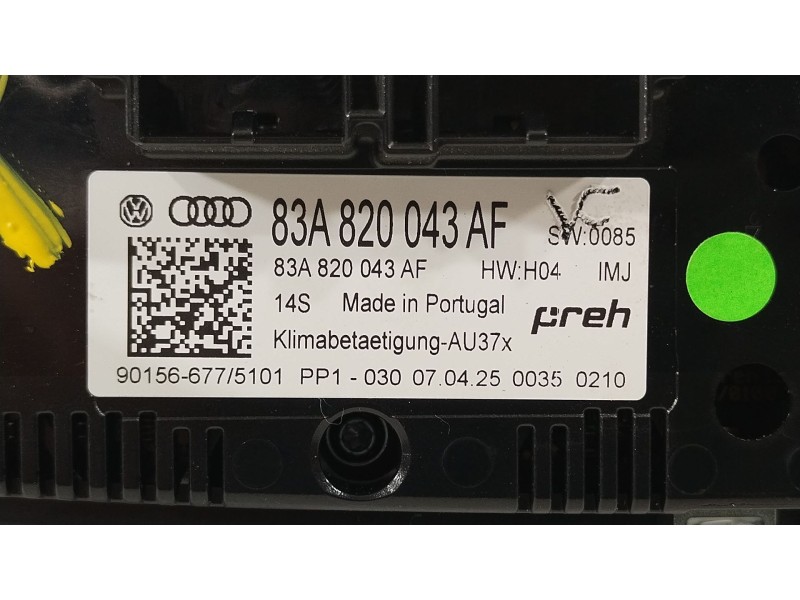 Recambio de mando climatizador para audi a1 sportback (gba) 30 tfsi referencia OEM IAM 83A820043AF  