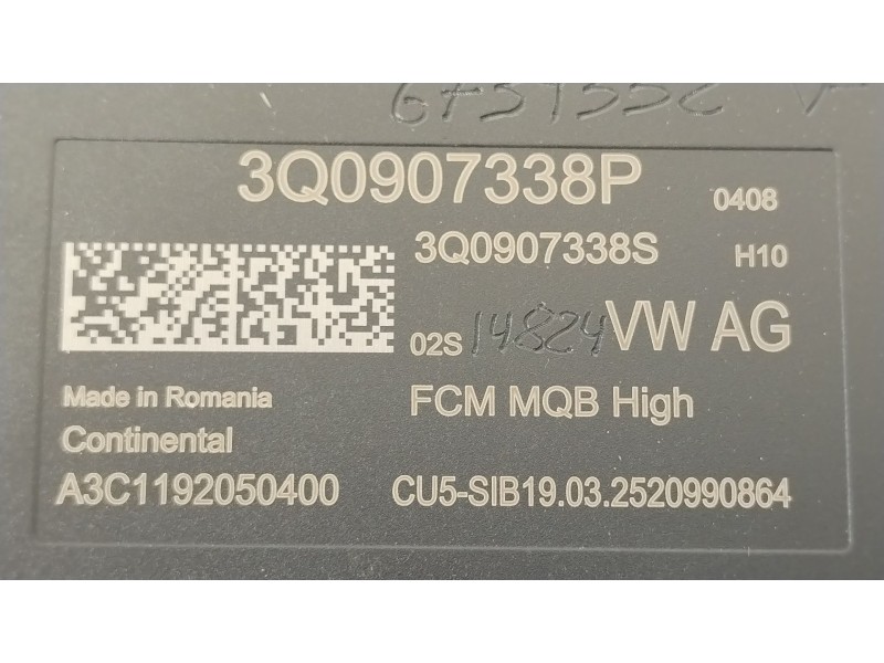 Recambio de modulo electronico para audi a1 sportback (gba) 30 tfsi referencia OEM IAM 3Q0907338P 3Q0907338S 
