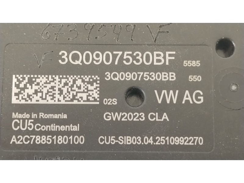 Recambio de modulo electronico para audi a1 sportback (gba) 30 tfsi referencia OEM IAM 3Q0907530BF  