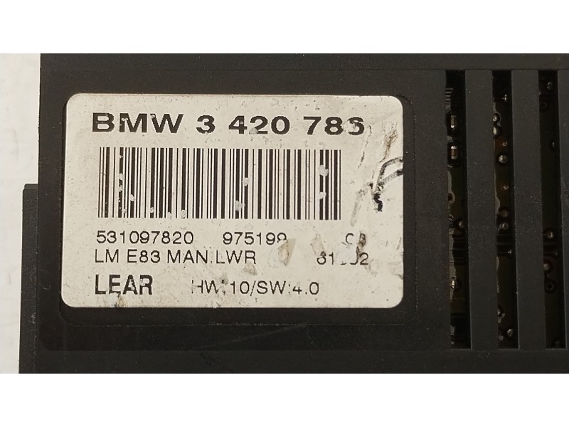 Recambio de centralita luces para bmw x3 (e83) 2.0d referencia OEM IAM 3420786 531097280 
