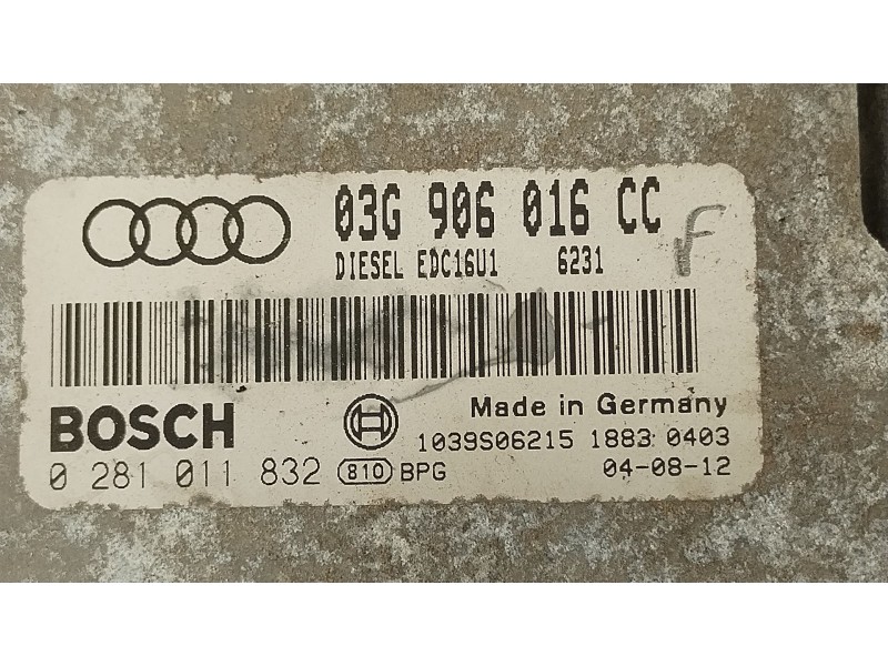 Recambio de centralita motor uce para audi a3 (8p1) 1.9 tdi referencia OEM IAM 03G906016CC 0281011832 