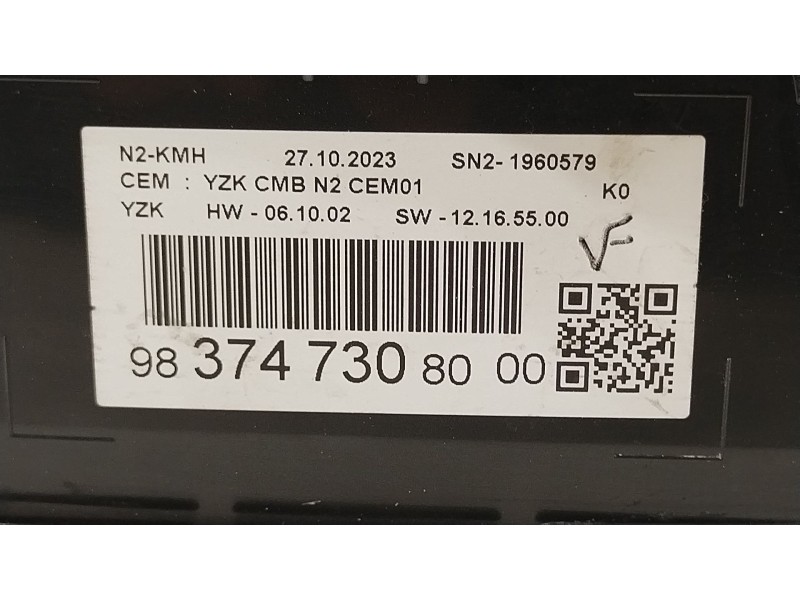 Recambio de cuadro instrumentos para peugeot traveller autobús (v_) 2.0 bluehdi 145 referencia OEM IAM 9837473080  