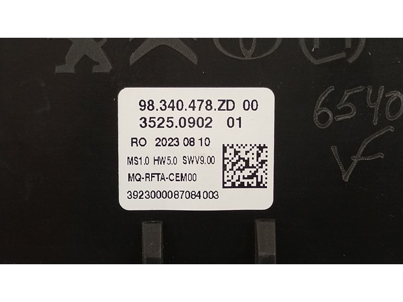 Recambio de mando climatizador para peugeot traveller autobús (v_) 2.0 bluehdi 145 referencia OEM IAM 98340478ZD  
