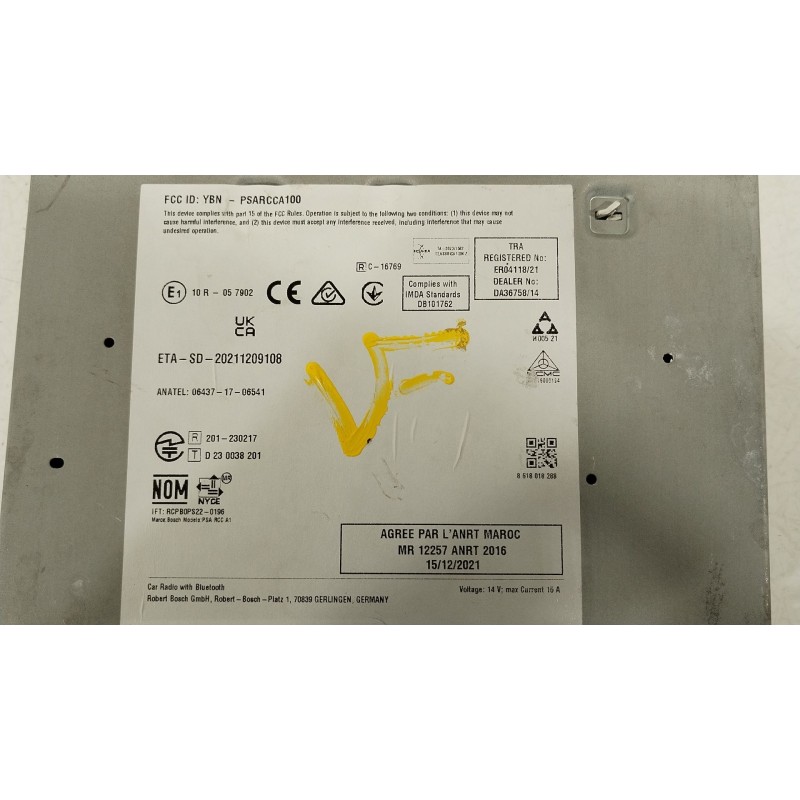 Recambio de sistema audio / radio cd para peugeot traveller autobús (v_) 2.0 bluehdi 145 referencia OEM IAM 9855270480  