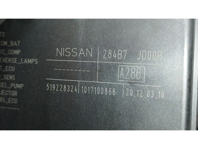 Recambio de caja reles / fusibles para nissan qashqai i (j10, nj10) 2.0 dci referencia OEM IAM 284B7JD00B  