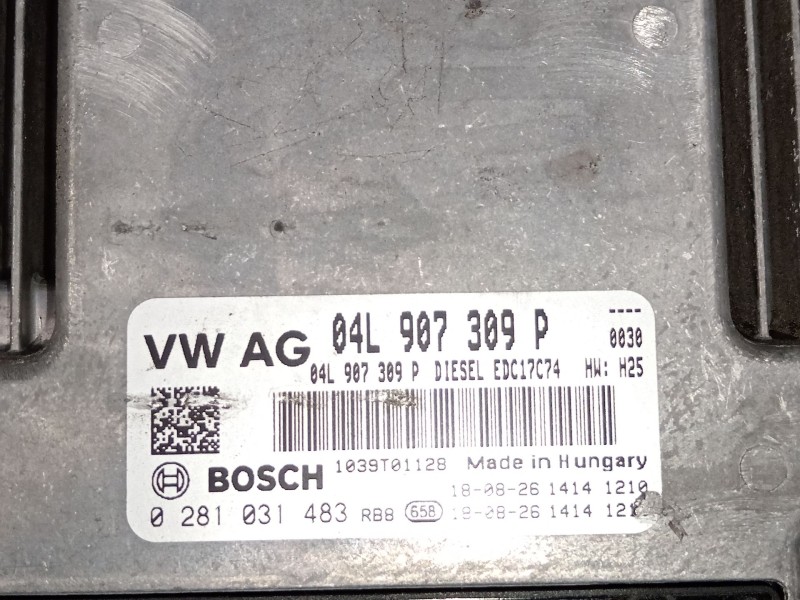 Recambio de centralita motor uce para volkswagen tiguan (ad1, ax1) 2.0 tdi referencia OEM IAM 04L907309P 0281031483 