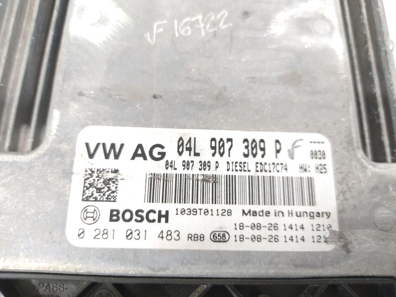 Recambio de centralita motor uce para volkswagen tiguan (ad1, ax1) 2.0 tdi referencia OEM IAM 04L907309P 0281031483 