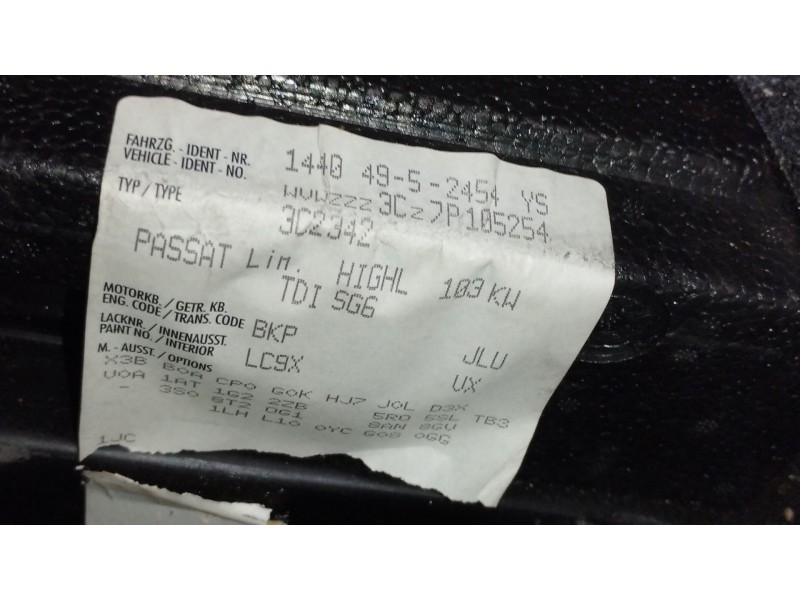 Recambio de motor completo para volkswagen passat b6 (3c2) 2.0 tdi 16v referencia OEM IAM BKP  