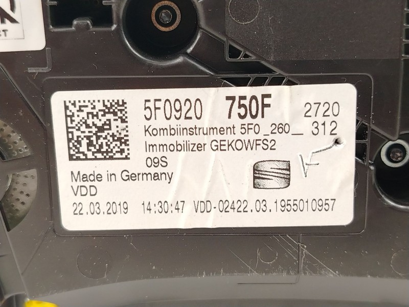 Recambio de cuadro instrumentos para seat leon st (5f8) 1.5 tsi referencia OEM IAM 5F0920750F  