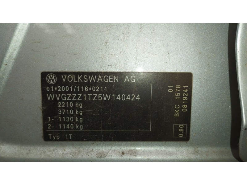 Recambio de motor completo para volkswagen touran (1t1, 1t2) 1.9 tdi referencia OEM IAM BKC  