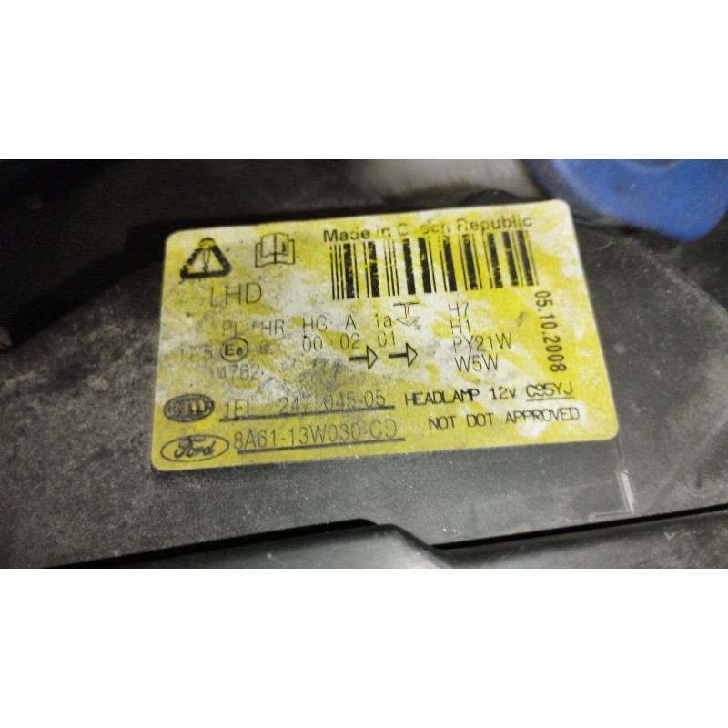 Recambio de faro izquierdo para ford fiesta vi (cb1, ccn) 1.6 tdci referencia OEM IAM 8A6113W030CD 1EL24704505 