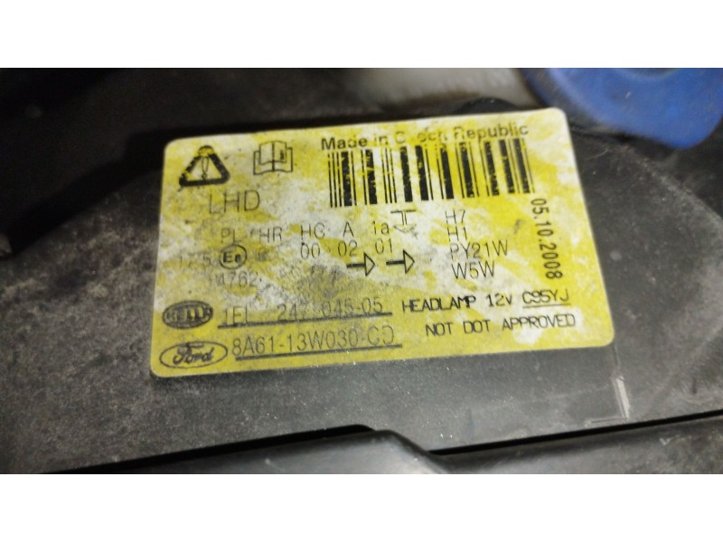 Recambio de faro izquierdo para ford fiesta vi (cb1, ccn) 1.6 tdci referencia OEM IAM 8A6113W030CD 1EL24704505 