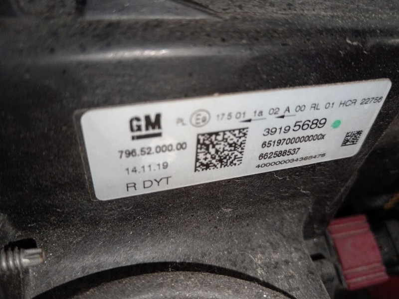 Recambio de faro derecho para opel astra k (b16) 1.5 crdi (68) referencia OEM IAM 39195689  