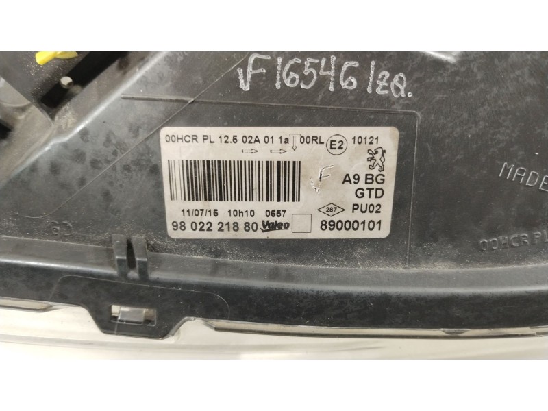 Recambio de faro izquierdo para peugeot 208 i (ca_, cc_) 1.2 vti 82 referencia OEM IAM 9802221880 89000101 