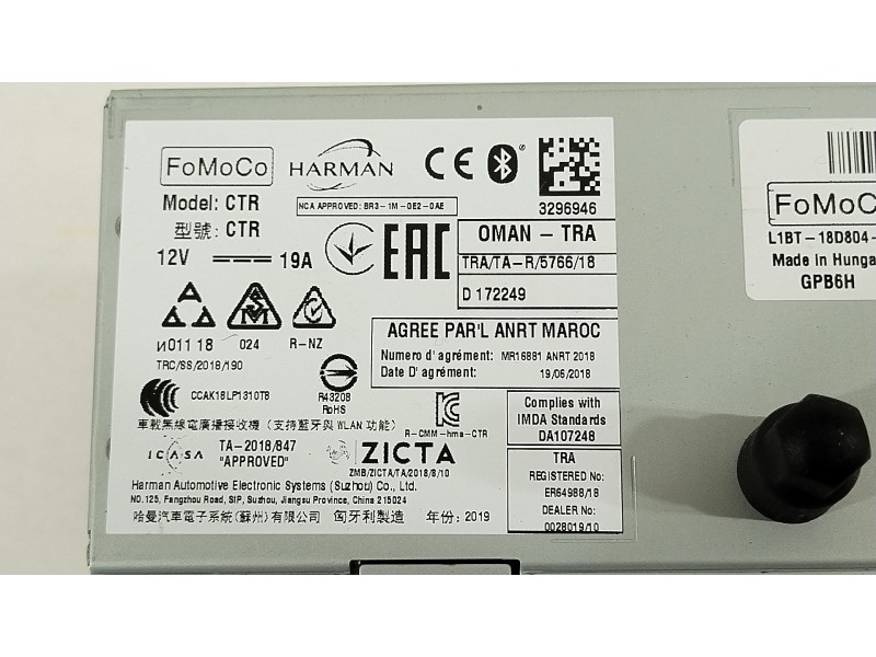 Recambio de sistema navegacion gps para ford fiesta vii (hj, hf) 1.0 ecoboost referencia OEM IAM L1BT18D804HF  