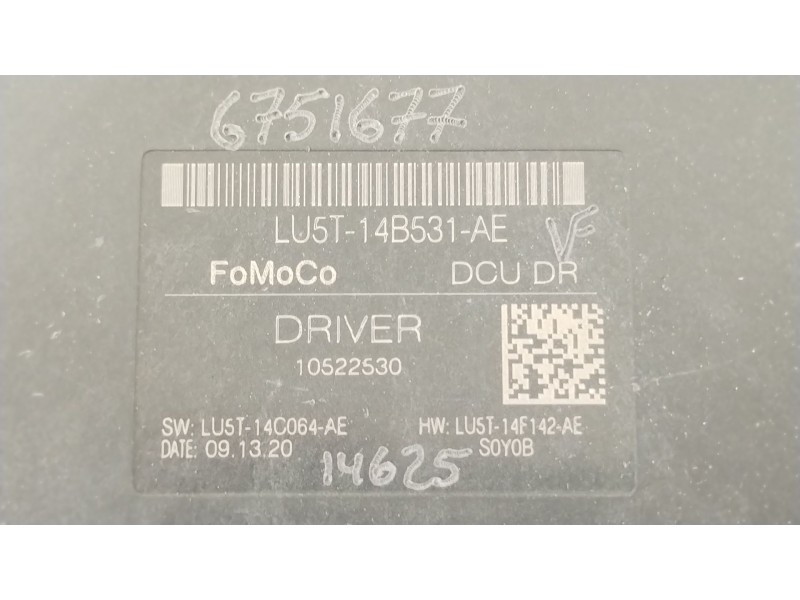 Recambio de modulo electronico para ford fiesta vii (hj, hf) 1.0 ecoboost referencia OEM IAM LU5T14B531AF  