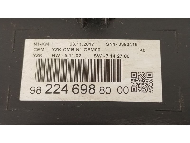 Recambio de cuadro instrumentos para peugeot expert autobús (v_) 1.6 bluehdi 115 referencia OEM IAM 9822469880  