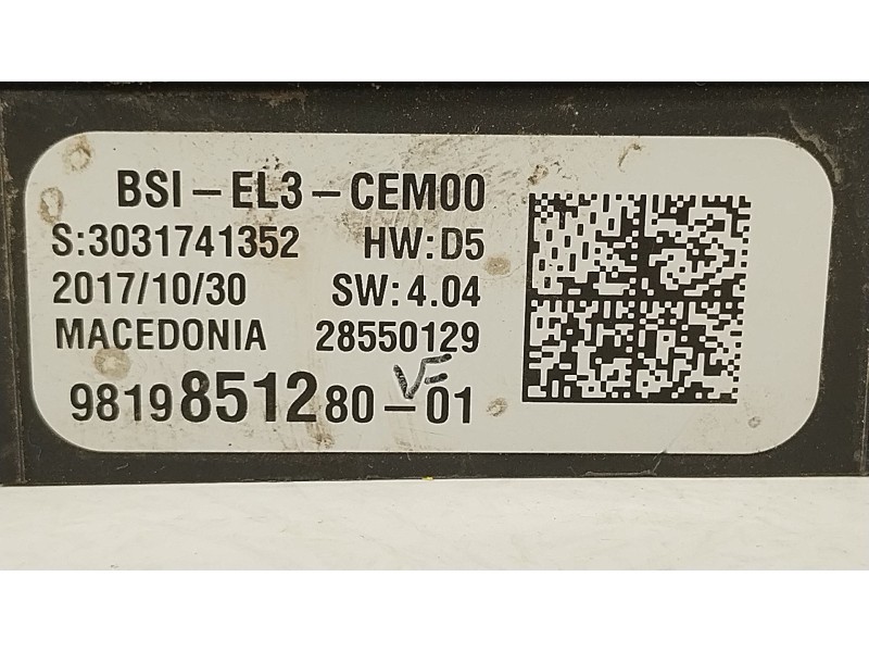 Recambio de caja reles / fusibles para peugeot expert autobús (v_) 1.6 bluehdi 115 referencia OEM IAM 9819851280  