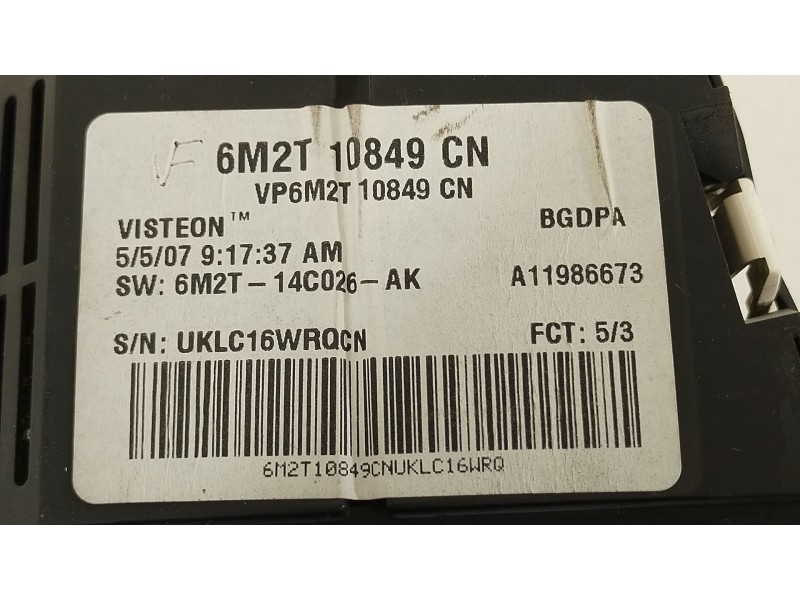 Recambio de cuadro instrumentos para ford mondeo iv (ba7) 2.0 tdci referencia OEM IAM 6M2T10849CN A11986673 VP6M2F10890A