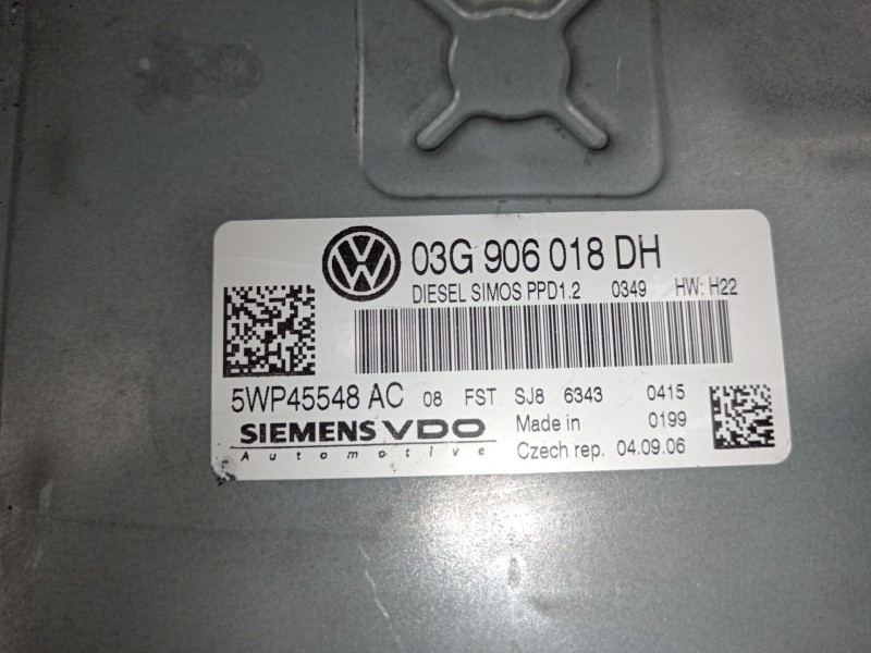 Recambio de centralita motor uce para audi a3 (8p1) 2.0 tdi referencia OEM IAM 03G906018DH 5WP45548AC 