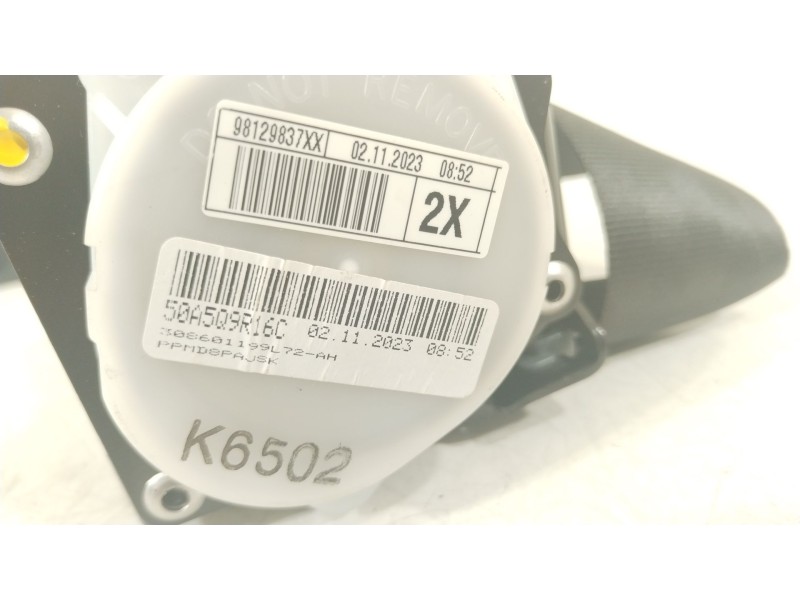 Recambio de cinturon seguridad trasero para peugeot traveller autobús (v_) 2.0 bluehdi 145 referencia OEM IAM 98129837XX  